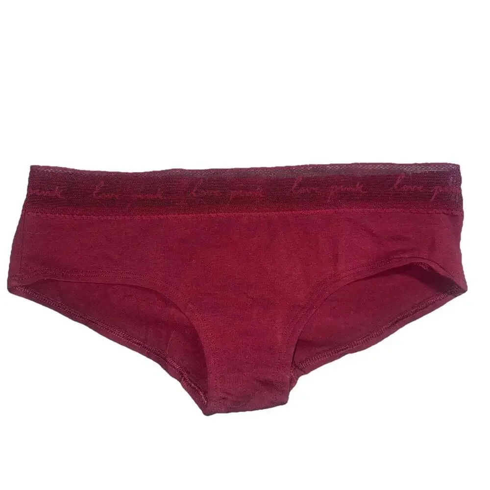 Victoria’s Secret Pink Hipster Women’s Panties Size S Maroon Lace Trim